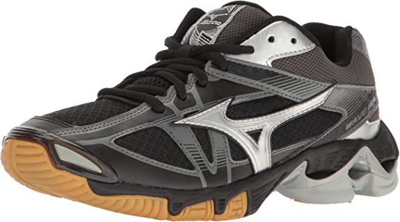 Mizuno-Womens-Wave-Bolt-6-best-Volleyball-Shoes in black with white contrast.